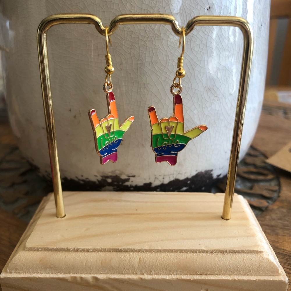 ILY Sign Language Pride Earrings